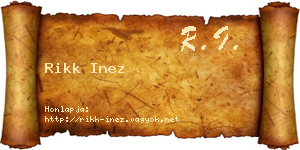 Rikk Inez névjegykártya